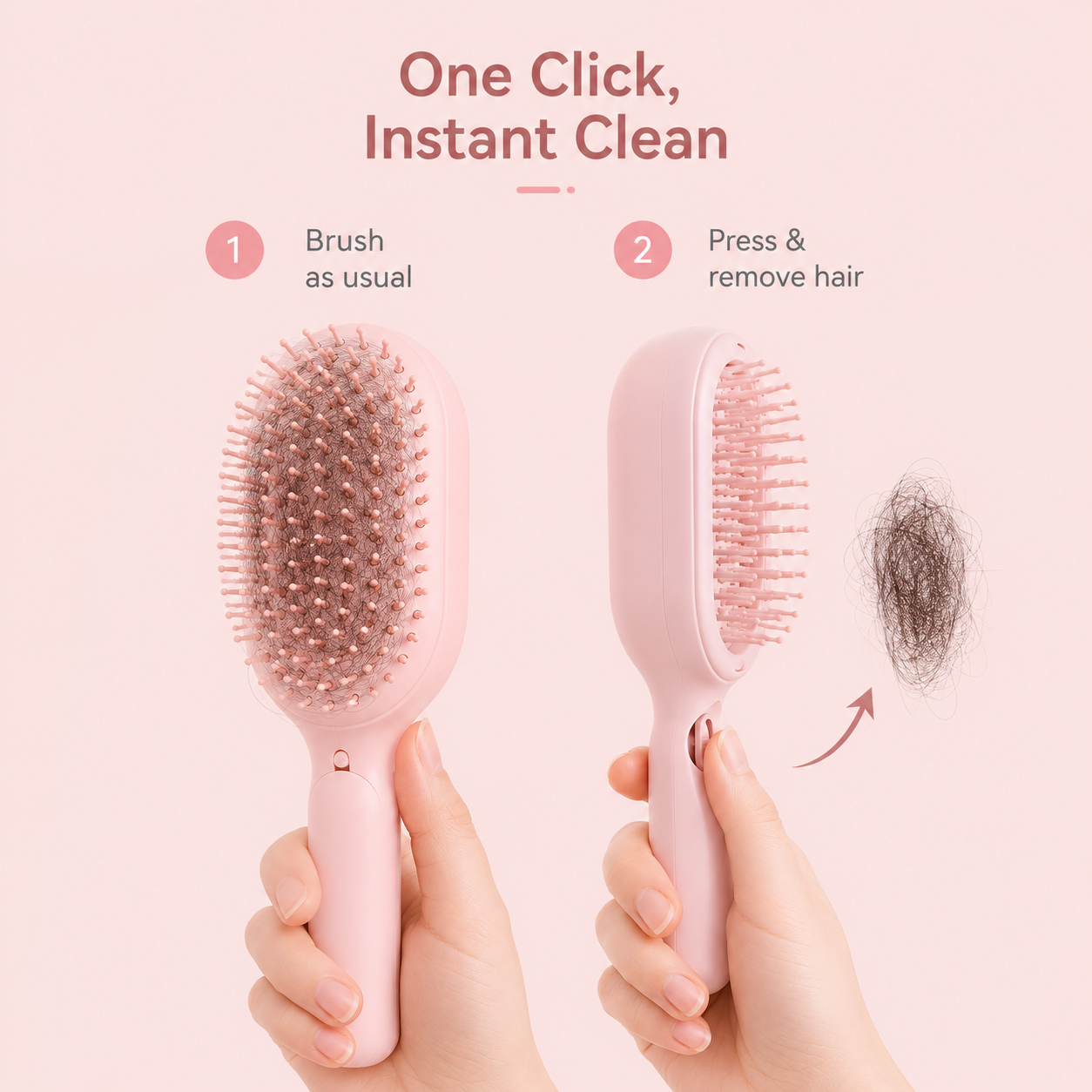 self cleaning hair comb